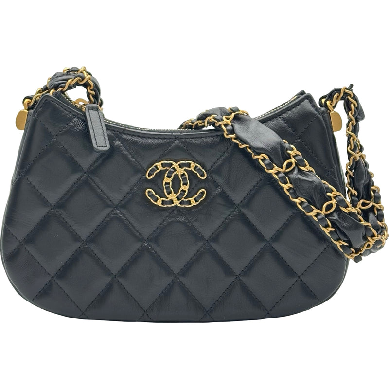 シャネル CHANEL CHANEL19 スモールホーボー AP3647 ブラック ゴールド