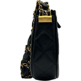 シャネル CHANEL CHANEL19 スモールホーボー AP3647 ブラック ゴールド金具 ラムスキン レディース ショルダーバッグ