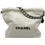 シャネル CHANEL CHANEL 22 ハンドバッグ AS3261 ホワイト シルバー/ブラック金具 シャイニーカーフ レディース ハンドバッグ