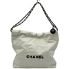シャネル CHANEL CHANEL 22 ハンドバッグ AS3261 ホワイト シルバー/ブラック金具 シャイニーカーフ レディース ハンドバッグ