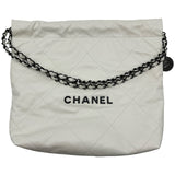 シャネル CHANEL CHANEL 22 ハンドバッグ AS3261 ホワイト シルバー/ブラック金具 シャイニーカーフ レディース ハンドバッグ