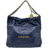 シャネル CHANEL CHANEL22 ミディアム AS3261 ネイビー/ゴールド金具 レディース