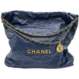 シャネル CHANEL CHANEL22 ミディアム AS3261 ネイビー/ゴールド金具 レディース