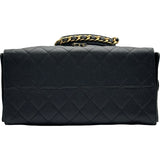 シャネル CHANEL CHANEL25 ミディアム ブラック ゴールド金具 キャビアスキン レディース ショルダーバッグ