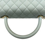 シャネル CHANEL ココハンドル29 A92991 ライトブルー ゴールド金具 キャビアスキン レディース ショルダーバッグ