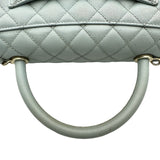 シャネル CHANEL ココハンドル29 A92991 ライトブルー ゴールド金具 キャビアスキン レディース ショルダーバッグ