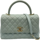 シャネル CHANEL ココハンドル29 A92991 ライトブルー ゴールド金具 キャビアスキン レディース ショルダーバッグ