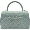 シャネル CHANEL ココハンドル29 A92991 ライトブルー ゴールド金具 キャビアスキン レディース ショルダーバッグ