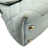 シャネル CHANEL ココハンドル29 A92991 ライトブルー ゴールド金具 キャビアスキン レディース ショルダーバッグ