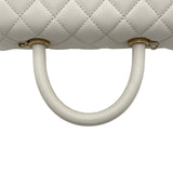 シャネル CHANEL ココハンドルXS A92990 ホワイト ゴールド金具 キャビアスキン レディース ハンドバッグ