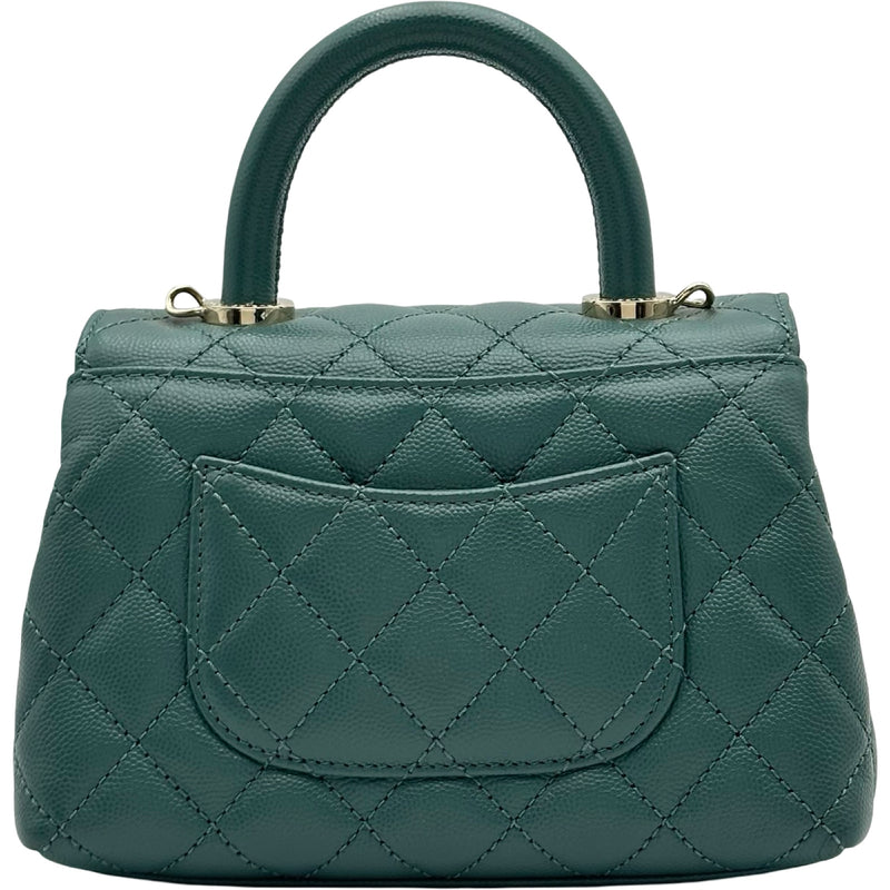 シャネル CHANEL ココハンドルXXS AS2215 グリーン ゴールド金具