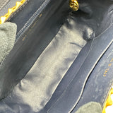 シャネル CHANEL ココマークカゴバッグ 5番台 ブラウン/ブルー ゴールド金具 ストロー/デニム レディース ショルダーバッグ
