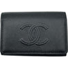 シャネル CHANEL ココマーク カードケース 30番台 ブラック シルバー金具 キャビアスキン ユニセックス カードケース