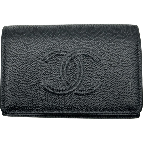 ⭐︎CHANEL⭐︎ケース/キャビアスキン/シルバー金具 〜ノベルティ〜 シャネル CHANEL ココマーク カードケース 30番台 ブラック シルバー