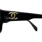 シャネル CHANEL ココマーク サングラス 01452 ブラック/ゴールド金具 プラスチック レディース サングラス