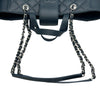 シャネル CHANEL ショッピングバッグ スモール A98664 24番台 ネイビー シルバー金具 キャビアスキン レディース ショルダーバッグ