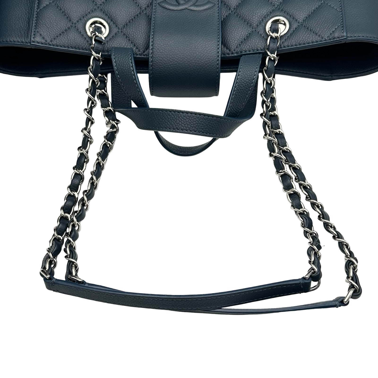 シャネル CHANEL ショッピングバッグ スモール A98664 24番台 ネイビー