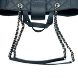 シャネル CHANEL ショッピングバッグ スモール A98664 24番台 ネイビー シルバー金具 キャビアスキン レディース ショルダーバッグ