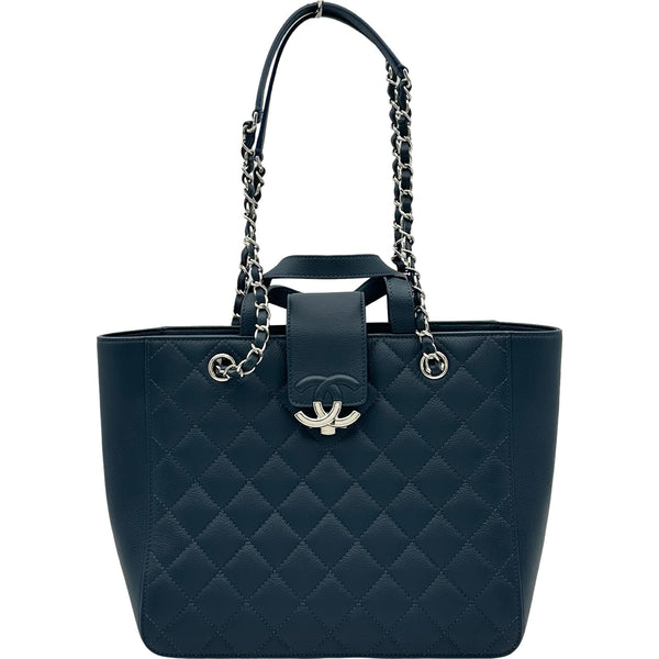 シャネル CHANEL ショッピングバッグ スモール A98664 24番台 ネイビー