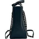 シャネル CHANEL ショッピングバッグ スモール A98664 24番台 ネイビー シルバー金具 キャビアスキン レディース ショルダーバッグ