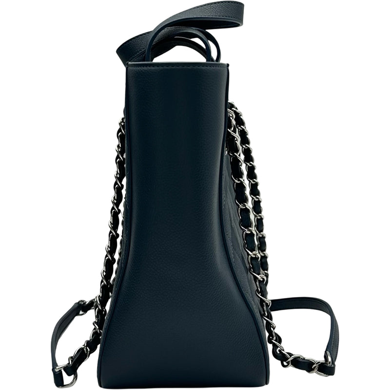 シャネル CHANEL ショッピングバッグ スモール A98664 24番台 ネイビー