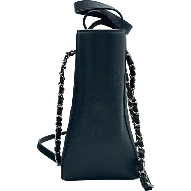 シャネル CHANEL ショッピングバッグ スモール A98664 24番台 ネイビー