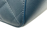 シャネル CHANEL ショッピングバッグ スモール A98664 24番台 ネイビー シルバー金具 キャビアスキン レディース ショルダーバッグ