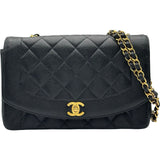 シャネル CHANEL ダイアナ25 A01165 3番台 ブラック ゴールド金具 キャビアスキン レディース ショルダーバッグ