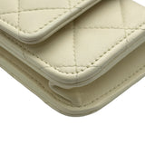 シャネル CHANEL チェーンウォレット AP0250 ホワイト/ブラック/ゴールド金具 ラムスキン レディース ウォレットチェーン