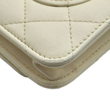 シャネル CHANEL チェーンウォレット AP0250 ホワイト/ブラック/ゴールド金具 ラムスキン レディース ウォレットチェーン