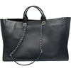 シャネル CHANEL ドーヴィルショッピングバッグ A57067 25番台 ブラック シルバー金具 キャビアスキン レディース トートバッグ