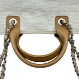 シャネル CHANEL ドーヴィル2WAYトート 25番台 アイボリー シルバー金具 キャンバス レディース トートバッグ