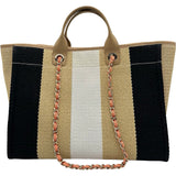 シャネル CHANEL ドーヴィルショッピング ラージ A93786 29番台 ベージュ/ブラック ゴールド金具 ラフィア レディース トートバッグ