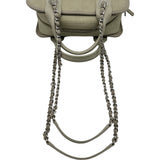 シャネル CHANEL ドーヴィル ボーリングバッグ A92749 グレージュ シルバー金具 キャンバス レディース ショルダーバッグ