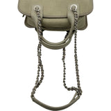 シャネル CHANEL ドーヴィル ボーリングバッグ A92749 グレージュ シルバー金具 キャンバス レディース ショルダーバッグ