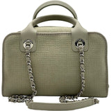 シャネル CHANEL ドーヴィル ボーリングバッグ A92749 グレージュ シルバー金具 キャンバス レディース ショルダーバッグ