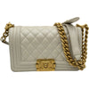 シャネル CHANEL ボーイシャネル20 A67085 ホワイト ゴールド金具 キャビアスキン レディース ショルダーバッグ