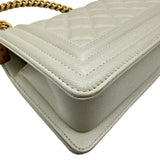 シャネル CHANEL ボーイシャネル20 A67085 ホワイト ゴールド金具 キャビアスキン レディース ショルダーバッグ