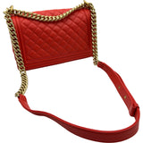 シャネル CHANEL ボーイシャネル25 A67086 23番台 レッド ゴールド金具 ラムスキン レディース ショルダーバッグ