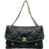 シャネル CHANEL マキシフラップショルダーバッグ AS5740 ブラック/ゴールド金具 ラムスキン レディース ショルダーバッグ