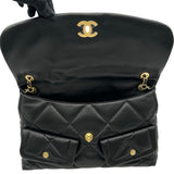 シャネル CHANEL マキシフラップショルダーバッグ AS5740 ブラック/ゴールド金具 ラムスキン レディース ショルダーバッグ