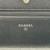 シャネル CHANEL マトラッセチェーンウォレット A33814 22番台 ブラック シルバー金具 キャビアスキン レディース ショルダーバッグ