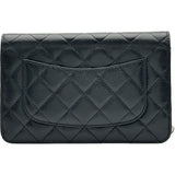 シャネル CHANEL マトラッセチェーンウォレット A33814 22番台 ブラック シルバー金具 キャビアスキン レディース ショルダーバッグ