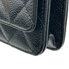 シャネル CHANEL マトラッセチェーンウォレット A33814 22番台 ブラック シルバー金具 キャビアスキン レディース ショルダーバッグ