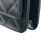 シャネル CHANEL マトラッセチェーンウォレット A33814 22番台 ブラック シルバー金具 キャビアスキン レディース ショルダーバッグ