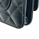 シャネル CHANEL マトラッセチェーンウォレット A33814 22番台 ブラック シルバー金具 キャビアスキン レディース ショルダーバッグ