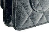 シャネル CHANEL マトラッセチェーンウォレット A33814 22番台 ブラック シルバー金具 キャビアスキン レディース ショルダーバッグ