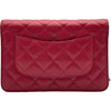 シャネル CHANEL マトラッセチェーンウォレット A33814 26番台 レッド シルバー金具 キャビアスキン レディース ショルダーバッグ