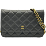 シャネル CHANEL マトラッセチェーンウォレット AP2050 ブラック ゴールド金具 キャビアスキン レディース ショルダーバッグ