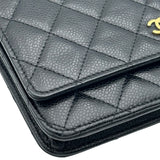 シャネル CHANEL マトラッセチェーンウォレット AP2050 ブラック ゴールド金具 キャビアスキン レディース ショルダーバッグ